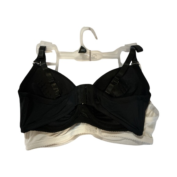 Rene Rofe Lingerie 2 Pack Underwire Bras Black and White Iridescent 38C - Picture 5 of 6